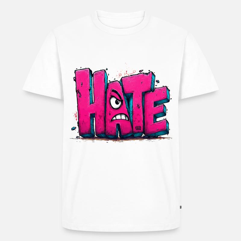 Hate Graffiti - Männer Premium Bio T-Shirt - Weiß