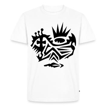 Tatouage tribal sur le visage avec croix - T-shirt Premium bio Homme - blanc - Devant - Nico (187cm)
