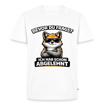 Before you ask: Rejected! Fox with sunglasses - Men's Premium Organic T-Shirt - white - Front - Nico (187cm)