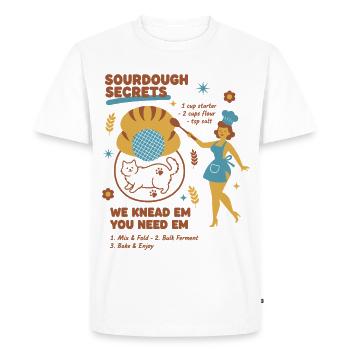 Pain pâtissier Secrets Pain Pain Baker Pain Pain - T-shirt Premium bio Homme - blanc - Devant - Nico (187cm)