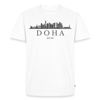 Doha Skyline, Doha Qatar - Men's Premium Organic T-Shirt - white - Front - Nico (187cm)