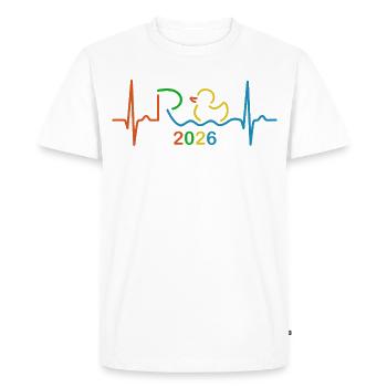 Bunte Pension 2026 - Retirement - Pension EKG Puls - Men's Premium Organic T-Shirt - white - Front - Nico (187cm)