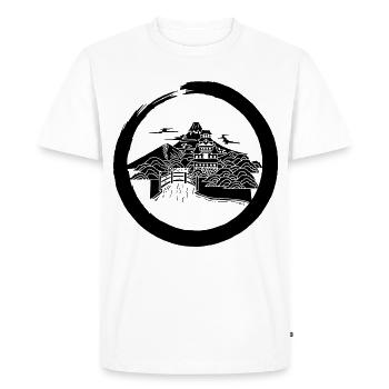 Black Japanese Landscape - Men's Premium Organic T-Shirt - white - Front - Nico (187cm)