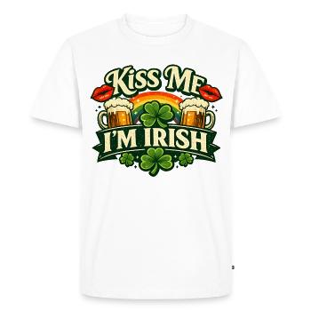 Embrasse-moi, je suis irlandais, St Patrick’s Design - T-shirt Premium bio Homme - blanc - Devant - Nico (187cm)