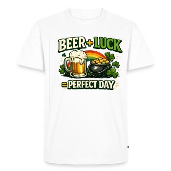 Beer Luck Perfect Day - Men's Premium Organic T-Shirt - white - Front - Nico (187cm)