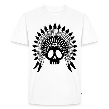 Crâne de chef indien (noir) - T-shirt Premium bio Homme - blanc - Devant - Nico (187cm)