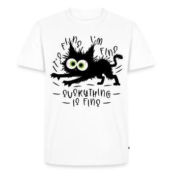 Ça va. Je vais bien. Tout va bien - Chat. - T-shirt Premium bio Homme - blanc - Devant - Nico (187cm)