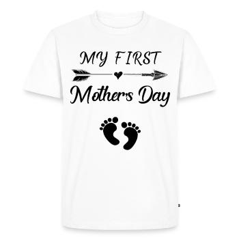 Mon premier t-shirt de maman enceinte pour la fête des mères - T-shirt Premium bio Homme - blanc - Devant - Nico (187cm)