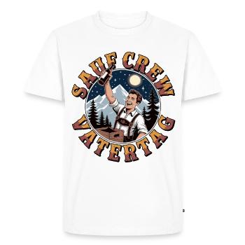 Father's Day Shirt Booze Crew - Men's Premium Organic T-Shirt - white - Front - Nico (187cm)