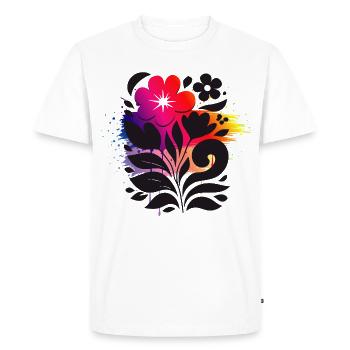 Illustration florale avec style moderne en dégradé - T-shirt Premium bio Homme - blanc - Devant - Nico (187cm)