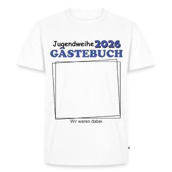 Jugendweihe 2026 Guestbook for Young Boys - Men's Premium Organic T-Shirt - white - Front - Nico (187cm)