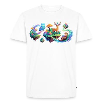 Animaux magiques, Forêt enchantée, Cool Kids, Motif de la forêt - T-shirt Premium bio Homme - blanc - Devant - Nico (187cm)
