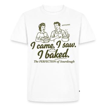 Sourdough I Came I Saw I Baked Sourdough Bread - Men's Premium Organic T-Shirt - white - Front - Nico (187cm)
