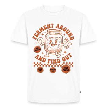 Fermentation au levain autour et découvrez la cuisson du pain - T-shirt Premium bio Homme - blanc - Devant - Nico (187cm)