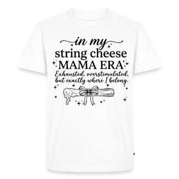 In My String Cheese Mama Era Funny Mom Shirt - Men's Premium Organic T-Shirt - white - Front - Nico (187cm)