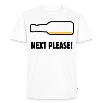 Next Please! (Beer / Beer / POS 2C) - Men's Premium Organic T-Shirt - white - Front - Nico (187cm)