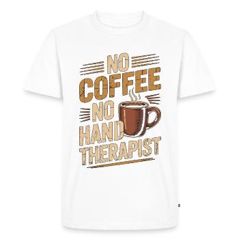 Thérapeute de la main sans café Soins de santé Amateur du café - T-shirt Premium bio Homme - blanc - Devant - Nico (187cm)