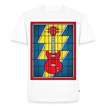 Guitare électrique en vitrail - T-shirt Premium bio Homme - blanc - Devant - Nico (187cm)