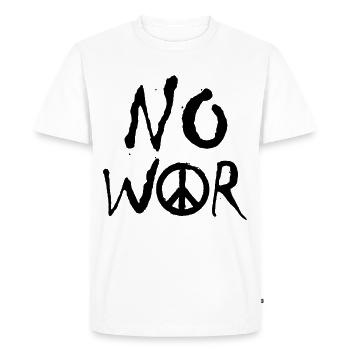 PAS DE GUERRE – Déclaration pour la paix contre la guerre - T-shirt Premium bio Homme - blanc - Devant - Nico (187cm)
