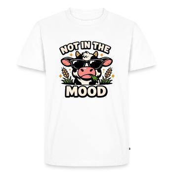 Pas d’humeur – Vache cool avec des lunettes de soleil - T-shirt Premium bio Homme - blanc - Devant - Nico (187cm)