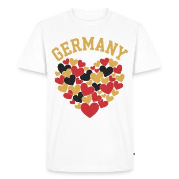 Motifs de cœur des couleurs allemandes - T-shirt Premium bio Homme - blanc - Devant - Nico (187cm)