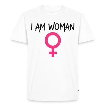 Je suis une femme Féminisme Femme de pouvoir - T-shirt Premium bio Homme - blanc - Devant - Nico (187cm)