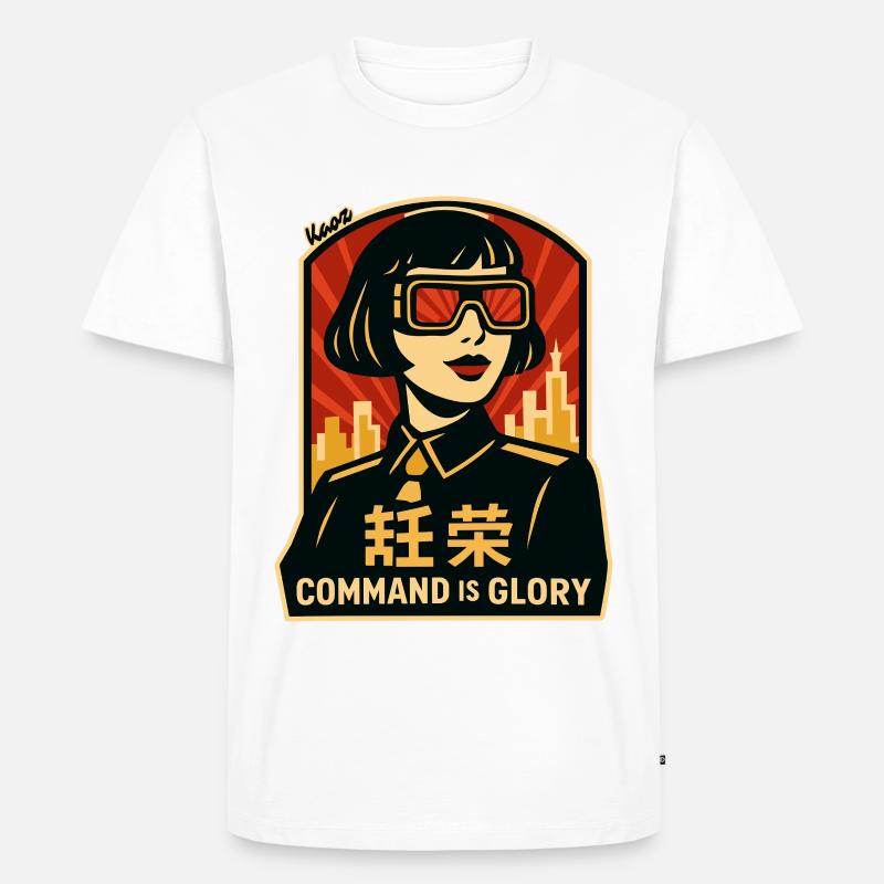 Command Is Glory Retro-Poster - Männer Premium Bio T-Shirt - Weiß