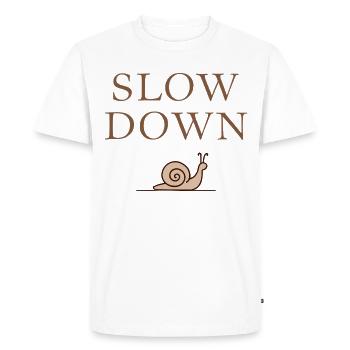 Ralentir la décélération des escargots Pleine conscience - T-shirt Premium bio Homme - blanc - Devant - Nico (187cm)