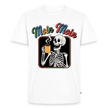 Moin Moin Skeleton Coffee - Men's Premium Organic T-Shirt - white - Front - Nico (187cm)