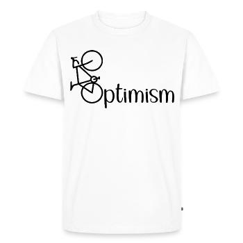 Optimism Cycling Cyclist - Men's Premium Organic T-Shirt - white - Front - Nico (187cm)