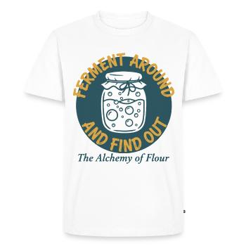 Fermentation au pain au levain et découverte - T-shirt Premium bio Homme - blanc - Devant - Nico (187cm)