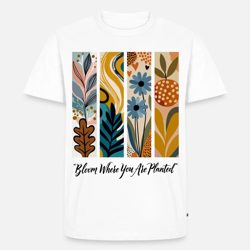 Blühende Botanische Panel-Collage - Männer Premium Bio T-Shirt - Weiß