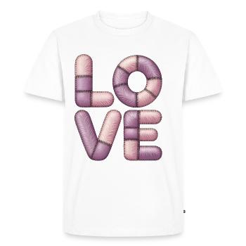 Un amour patchwork doux pour les filles et les ados - T-shirt Premium bio Homme - blanc - Devant - Nico (187cm)