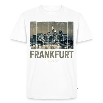 Souvenir d’art de la silhouette de la silhouette de Francfort, Allemagne - T-shirt Premium bio Homme - blanc - Devant - Nico (187cm)