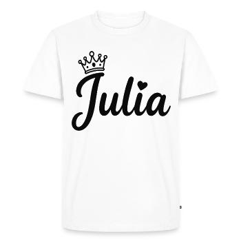 Juliet Name Crown Heart Calligraphy Personalized - Men's Premium Organic T-Shirt - white - Front - Nico (187cm)