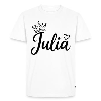 Juliet Name Crown Heart Calligraphy Personalized - Men's Premium Organic T-Shirt - white - Front - Nico (187cm)