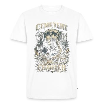 Friedhof Goth Humor Cemetery Crawler - Men's Premium Organic T-Shirt - white - Front - Nico (187cm)