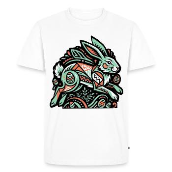 Œufs de lapins de Pâques - T-shirt Premium bio Homme - blanc - Devant - Nico (187cm)