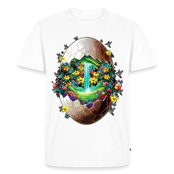 Eostre, printemps, Lune, Joyeuses Pâques, bénédictions d’Ostara - T-shirt Premium bio Homme - blanc - Devant - Nico (187cm)