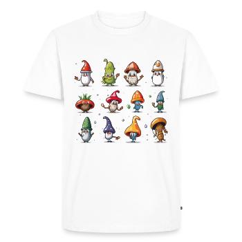 Parade des Gnomes Champignons - T-shirt Premium bio Homme - blanc - Devant - Nico (187cm)