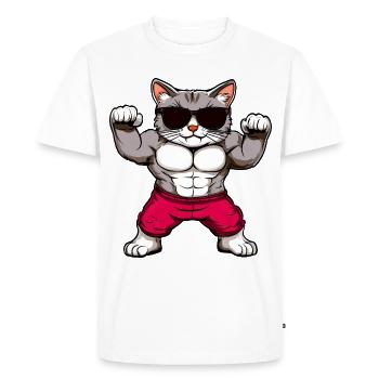 Fitness Cats - T-shirt Premium bio Homme - blanc - Devant - Nico (187cm)
