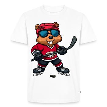 Biber Eishockey - Men's Premium Organic T-Shirt - white - Front - Nico (187cm)