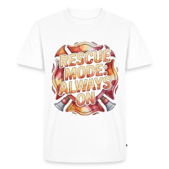 Fire Lieutenant Rescue Mode Always On Firefighting - Men's Premium Organic T-Shirt - white - Front - Nico (187cm)
