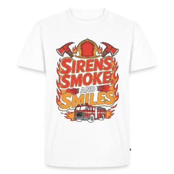 Fire Lieutenant Sirens Smoke And Fire Department - Men's Premium Organic T-Shirt - white - Front - Nico (187cm)