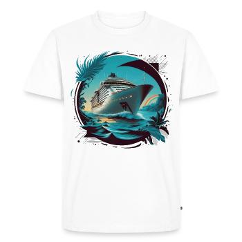 Estampe d’art de bateau de croisière - T-shirt Premium bio Homme - blanc - Devant - Nico (187cm)