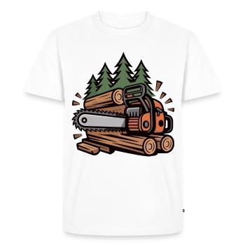 Lumberjack Chainsaw Shirt Lumberjack - Men's Premium Organic T-Shirt - white - Front - Nico (187cm)