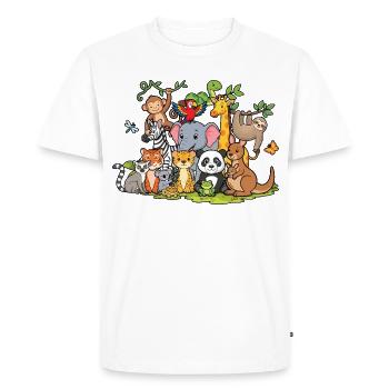 Cute Animals Zoo Party Jungle Zoo Birthday - Men's Premium Organic T-Shirt - white - Front - Nico (187cm)