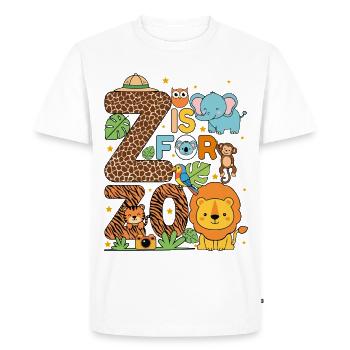 Fête Animaux Zoo Jungle Zoo Anniversaire Z est pour le zoo - T-shirt Premium bio Homme - blanc - Devant - Nico (187cm)
