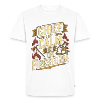 Fire Lieutenant Chief Of Calm Fire Rescue Officer - Men's Premium Organic T-Shirt - white - Front - Nico (187cm)