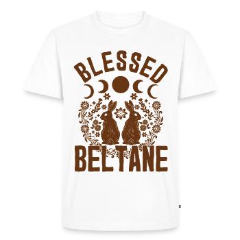 Bénédictions de Beltane Paganisme du 1er mai - T-shirt Premium bio Homme - blanc - Devant - Nico (187cm)